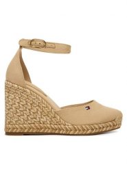 Tommy Hilfiger Espadryle Wedge FW0FW09225 Beżowy. Brązowe espadryle damskie Tommy Hilfiger, bez wzorów, z materiału, bez obcasa, bez zapięcia. Za 409.99 zł.