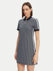 Lacoste Sukienka codzienna EF2655 Granatowy Slim Fit. Niebieskie sukienki damskie Lacoste, na co dzień, bez wzorów, z syntetyku, bez kołnierzyka, bez ramiączek, proste. Za 449.99 zł.