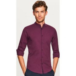 Koszula ze stójką super slim fit - Bordowy. Czerwone koszule męskie Reserved, ze stójką. Za 99.99 zł.