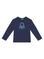 United Colors Of Benetton Bluzka 3I1XC10Q3 Granatowy Regular Fit. Niebieskie t-shirty dla chłopców United Colors Of Benetton, bez wzorów, z bawełny, bez ramiączek. Za 69.99 zł.