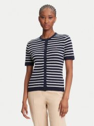 Tommy Hilfiger Kardigan WW0WW45707 Granatowy Slim Fit. Niebieskie kardigany damskie Tommy Hilfiger, xs, bez wzorów, z bawełny, bez kołnierzyka, bez ramiączek, bez kaptura. Za 389.99 zł.
