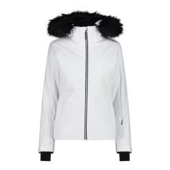 Kurtka damska narciarska CMP 34W4546F. Białe kurtki sportowe damskie CMP, na zimę, l, bez wzorów, z softshellu, z kapturem, narciarskie. Za 849.99 zł.