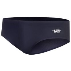 Slipy pływackie męskie Aqua Speed Ares. Niebieskie kąpielówki męskie Aqua-Speed, m, bez wzorów, do pływania. Za 59.99 zł.