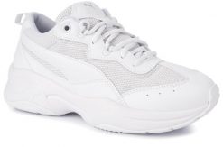 Damskie buty sportowe sneakersy białe PUMA CILIA. Białe obuwie sportowe damskie Puma, bez wzorów, z materiału, trekkingowe. Za 165.00 zł.