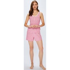 Lauren Ralph Lauren - Piżama. Różowe piżamy damskie Lauren Ralph Lauren, z bawełny, z krótkim rękawem. W wyprzedaży za 229.90 zł.