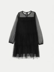 Coccodrillo Sukienka codzienna ZC4128101MGJ Czarny Regular Fit. Czarne sukienki dla dziewczynek COCCODRILLO, bez wzorów, z syntetyku, bez ramiączek. Za 79.99 zł.