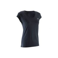 Koszulka fitness kardio 100. Czarne koszulki sportowe damskie DOMYOS. Za 19.99 zł.