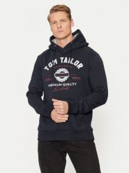 Tom Tailor Bluza 1043292 Granatowy Regular Fit. Niebieskie bluzy męskie Tom Tailor, l, bez wzorów, z syntetyku, bez kaptura. Za 199.99 zł.
