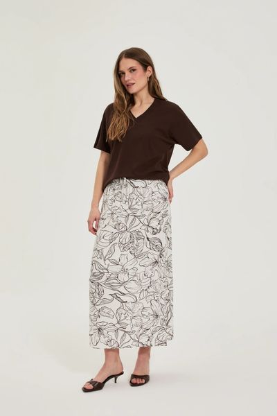 Spódnica w kwiaty biała. Białe spódnice damskie MOODO, l, bez wzorów, z bawełny. Za 119.99 zł.