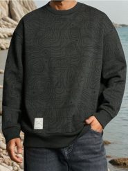 Bluza crewneck ze wzorem - zielony. Zielone bluzy męskie Sinsay, l, bez wzorów, bez kaptura. Za 39.99 zł.