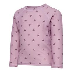 Dziecięca koszulka do kąpieli Hummel BEE AOP. Czerwone bluzki dla dziewczynek Hummel, bez wzorów, bez kołnierzyka, bez ramiączek. Za 240.50 zł.