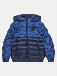 Guess Kurtka puchowa L4BL11 WCFM0 Niebieski Regular Fit. Niebieskie kurtki i płaszcze dla chłopców Guess, z aplikacjami, z puchu, bez kaptura. Za 339.99 zł.