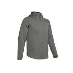 Bluza z kapturem Under Armour MOVE FULL ZIP. Zielone bluzy męskie Under Armour, s, bez wzorów, z materiału, z kapturem, na fitness i siłownię. Za 394.15 zł.