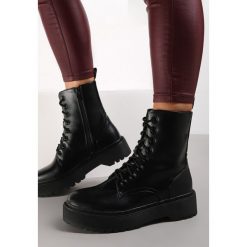 Czarne Botki Ohiriesh. Czarne botki damskie Renee, z okrągłym noskiem, za kostkę, bez obcasa, na platformie, bez zapięcia. Za 149.99 zł.