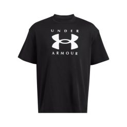 Oversize'owy T-shirt z logo Under Armour Heavyweight. Białe t-shirty męskie Under Armour, m, bez wzorów, z bawełny, bez kołnierzyka. Za 240.50 zł.
