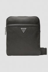 GUESS Czarna torba Milano. Czarne saszetki męskie Guess, ze skóry ekologicznej. W wyprzedaży za 295.99 zł.