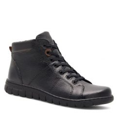 Botki Go Soft. Czarne botki damskie GO SOFT, bez obcasa, na płaskiej podeszwie, bez zapięcia. Za 229.99 zł.