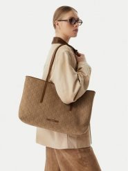 Calvin Klein Torebka Emblem Aop Jacquard LV04F3750G Khaki. Brązowe torebki do ręki damskie Calvin Klein, bez wzorów, z materiału, bez dodatków. Za 649.99 zł.