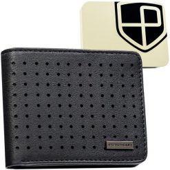 Portfel męski Peterson PTN EH-03Z czarny. Czarne portfele męskie Peterson, bez wzorów, ze skóry ekologicznej. Za 54.99 zł.
