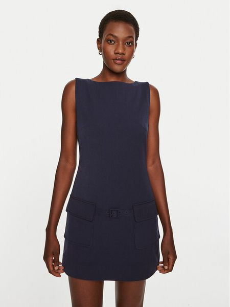 STAUD Sukienka codzienna Sheila R24P2246ST Granatowy Regular Fit. Niebieskie sukienki damskie STAUD, na co dzień, xs, bez wzorów, z syntetyku, bez kołnierzyka, bez ramiączek, proste. Za 1,189.00 zł.