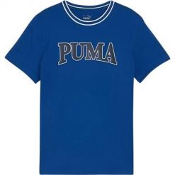 Koszulka treningowa chłopięca Puma Squad. Niebieskie t-shirty dla chłopców Puma, bez wzorów, z bawełny, bez ramiączek. Za 75.00 zł.