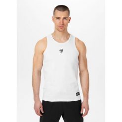 Tank męski Pitbull Top Rib Small Logo. Białe t-shirty męskie PITBULL, m, bez wzorów, bez kołnierzyka. Za 99.00 zł.