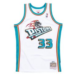 Koszulka Swingman Detroit Pistons. Białe koszulki sportowe męskie Mitchell & Ness, xl, bez wzorów, bez kołnierzyka, bez ramiączek, do koszykówki. Za 517.00 zł.
