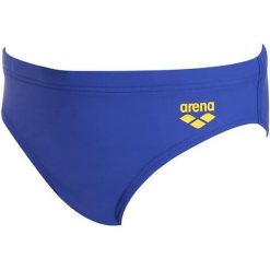 Kąpielówki chłopięce slipy kąpielowe na basen Arena Minions Bananas. Niebieskie kąpielówki dla chłopców Arena, bez wzorów. Za 49.99 zł.