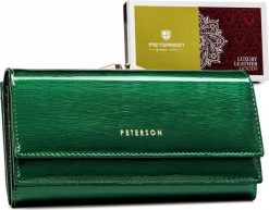 Peterson Duży, skórzany portfel damski z systemem RFID - NoSize. Portfele damskie Peterson, bez wzorów. Za 234.00 zł.