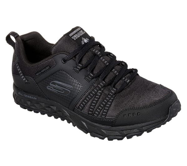 Buty trekkingowe męskie, Skechers Escape Plan. Czarne trekkingi męskie Skechers, przed kostkę, trekkingowe. Za 349.99 zł.