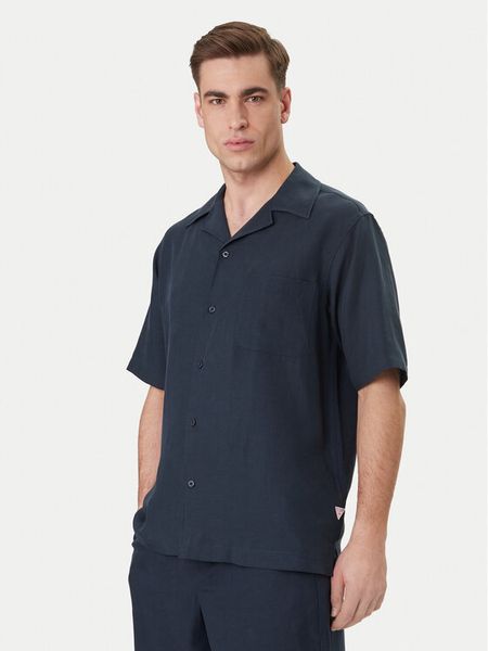 Guess Koszula F6GH01 WN202 Granatowy Regular Fit. Niebieskie koszule męskie Guess, m, z aplikacjami, bez kołnierzyka, bez ramiączek. Za 349.99 zł.