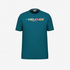 Koszulka Head Rainbow. Niebieskie koszulki sportowe męskie Head, bez wzorów, bez kołnierzyka, bez ramiączek, tenisowe. W wyprzedaży za 153.00 zł.