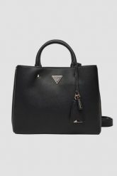 GUESS Czarna torebka damska Meridian. Czarne torebki do ręki damskie Guess, z aplikacjami, ze skóry ekologicznej, klasyczne, bez dodatków. W wyprzedaży za 455.99 zł.