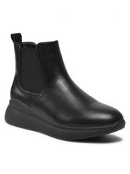 Clara Barson Botki WS2002-03 Czarny. Czarne botki damskie Clara Barson, ze skóry, bez obcasa, na płaskiej podeszwie, bez zapięcia. Za 139.99 zł.