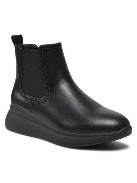 Clara Barson Botki WS2002-03 Czarny. Czarne botki damskie Clara Barson, ze skóry, bez obcasa, na płaskiej podeszwie, bez zapięcia. Za 139.99 zł.