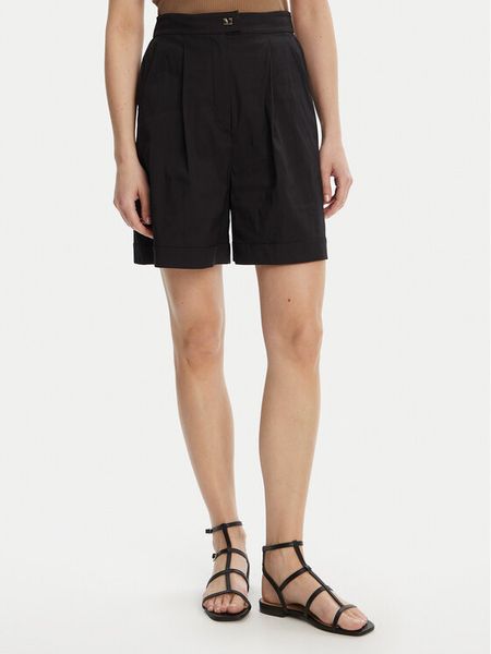 Max Mara Beachwear Bermudy Sultano 2516141019 Czarny Relaxed Fit. Czarne szorty damskie Max Mara Beachwear, bez wzorów, z bawełny. Za 759.99 zł.