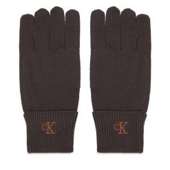 Rękawiczki Damskie Calvin Klein. Brązowe rękawiczki damskie Calvin Klein, bez wzorów, z dzianiny. Za 209.99 zł.
