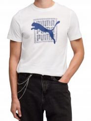 Koszulka Męska Puma Sportowa Biała Bawełniana T-Shirt. Białe koszulki sportowe męskie Puma, m, bez wzorów, z bawełny, bez kołnierzyka, bez ramiączek. Za 109.00 zł.