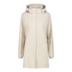 Damska kurtka softshell CMP. Białe kurtki damskie CMP, na zimę, bez wzorów, z materiału, z kapturem. Za 538.50 zł.