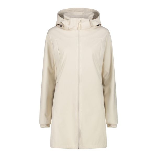 Damska kurtka softshell CMP. Białe kurtki damskie CMP, na zimę, bez wzorów, z materiału, z kapturem. Za 538.50 zł.