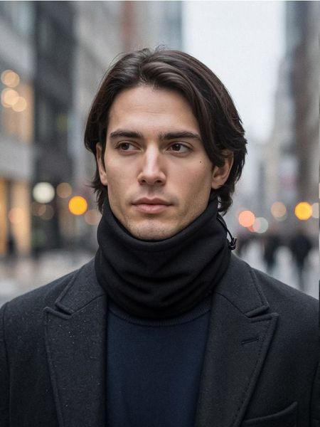 Komin basic - czarny. Czarne szaliki męskie Sinsay, bez wzorów. Za 15.99 zł.