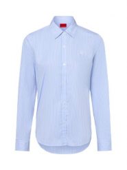 HUGO bluzka koszulowa - Essential Kobiety niebieski, 42. Niebieskie bluzki damskie Hugo, bez wzorów, z bawełny, eleganckie, bez kołnierzyka, bez ramiączek. Za 329.95 zł.