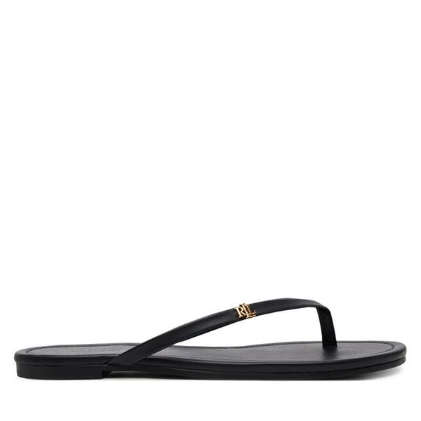Japonki LAUREN RALPH LAUREN. Czarne klapki damskie Lauren Ralph Lauren, bez wzorów, bez obcasa. Za 329.99 zł.