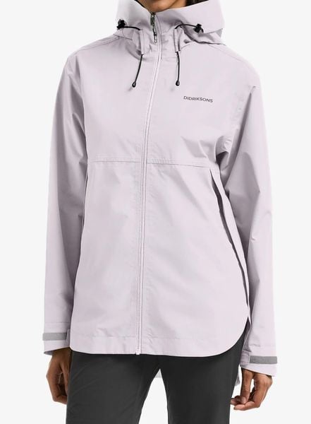 Kurtka przeciwdeszczowa damska Didriksons Tilde Jacket 4. Fioletowe kurtki damskie Didriksons, l, bez wzorów, z materiału, bez kaptura. Za 643.49 zł.
