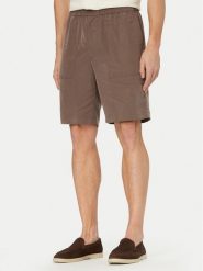 Calvin Klein Szorty materiałowe LV04LF614G Brązowy Relaxed Fit. Brązowe szorty męskie Calvin Klein, l, bez wzorów, z materiału. Za 489.99 zł.