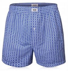 Męskie Bokserki Luźne, Majtki z Rozporkiem na Guzik - Pako Jeans - Niebieskie. Niebieskie bokserki męskie Pako Jeans, l, bez wzorów, z bawełny. Za 33.00 zł.