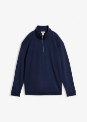 Bluza z bawełnianego interlocku. Fioletowe bluzy damskie bonprix, bez wzorów, z bawełny, bez kaptura. Za 87.99 zł.