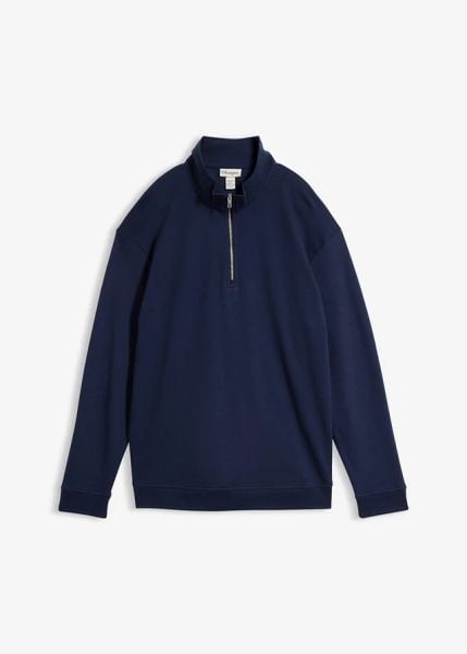 Bluza z bawełnianego interlocku. Fioletowe bluzy damskie bonprix, bez wzorów, z bawełny, bez kaptura. Za 87.99 zł.
