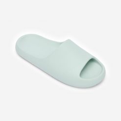 Klapki basenowe Nabaiji 500 Style. Niebieskie klapki damskie NABAIJI, bez wzorów, z materiału, sportowe, bez obcasa. Za 59.99 zł.