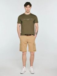 Koszulka męska z nadrukiem khaki Oliver 303. Zielone t-shirty męskie Big Star, l, bez wzorów, z dzianiny, klasyczne, bez kołnierzyka. Za 99.99 zł.